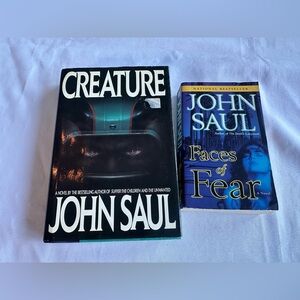 John Saul 2 Book Set- Creature 1989 & Faces of Fear 2007